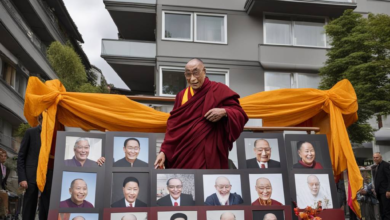 Hunderte Tibeter begrüßen Dalai Lama vor Hotel in Zürich