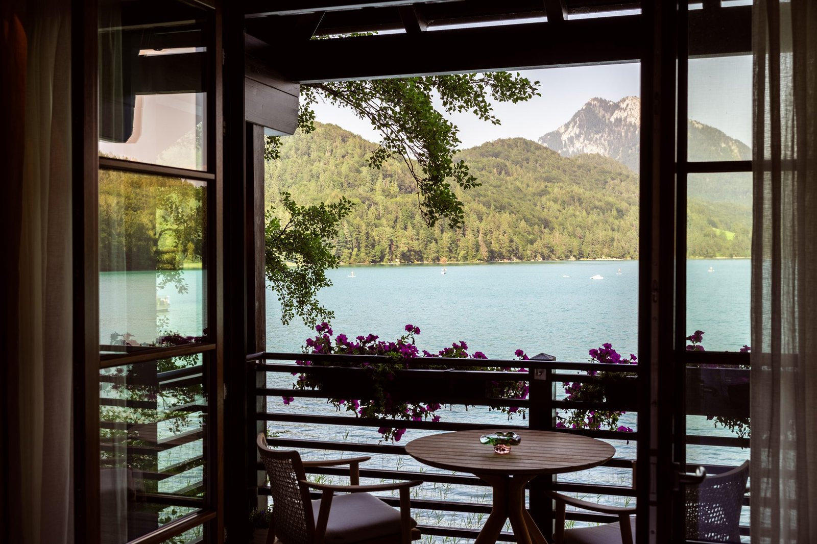 Blick vom Balkon auf den Fuschlsee